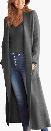 Lascana Womens Long Knit Cardigan in Charcoal Grey at Nordstrom, Size 8