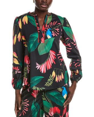 T Tahari V-Neck Blouse