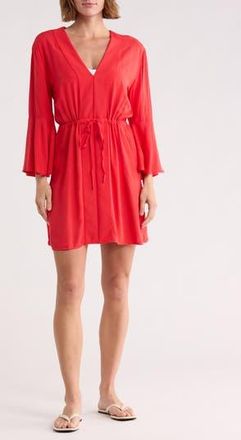 Maaji Joy Cover-Up Caftan Minidress in Red at Nordstrom Rack, Size Medium