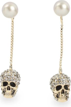 Alexander McQueen Alexander McQueen, Earrings, female, Yellow, Size: ONE SIZE Pave Skull Earrings