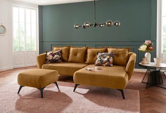 Inosign Ecksofa »Baggio romantische Polsterecke, bequem, Breite 277cm, L-Form« Zierkissen inklusive