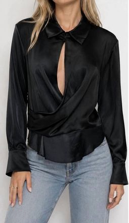 SIMKHAI Satin Blouse In Black