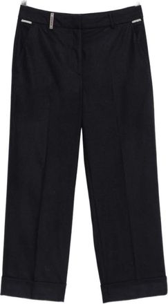 PESERICO Cropped Broeken - Dames - Vrijetijds broeken - Blauw - M - Broeken