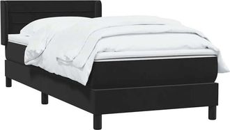 vidaXL Cama Box Spring Con Colch&oacute;n Cuero Sint&eacute;tico Negro 90x210 Cm Vidaxl