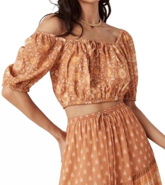 SPELL Utopia Cropped Blouse In Cinnamon