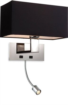 Netlighting Prince 2 Light Switched Indoor Wall Light Black E27