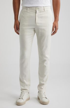 Bugatchi Aerolinen Linen Blend Chinos in Ivory at Nordstrom, Size 30 X 32