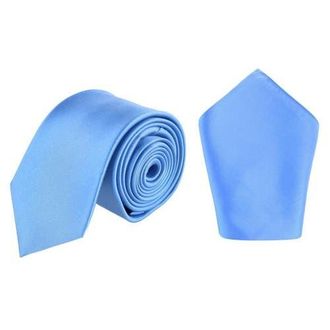 Trafalgar Store Sutton Solid Color Silk Necktie and Pocket Square Combo in Light Blue at Nordstrom