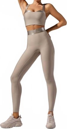 Heroine Sport Lina High Rise Leggings In Taupe