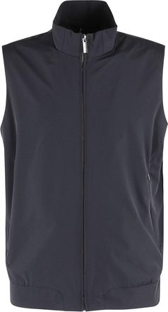 Roberto Ricci Design Black Sleeveless Gilet With High Collar
