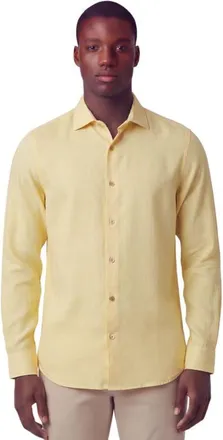Lords of Harlech Linen Long Sleeve Shirt in Sunshine at Nordstrom, Size Xx-Large