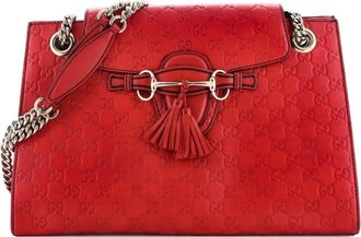 Gucci Emily Chain Flap Guccissima Leather Large shoulder bag - Rood