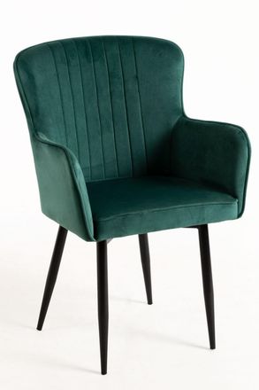 Regalos Miguel Silla en color verde de estilo boho en terciopelo