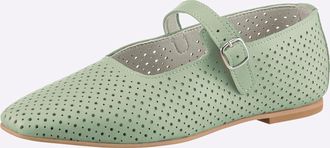 Heine Ballerina HEINE, Damen, Gr. 35, mint, Glattleder, Leder, Rindsleder, Schuhe Ballerina