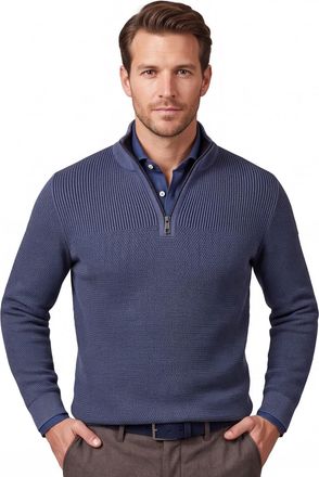 Casamoda Casa Moda half zip trui lange mouw blauw katoen