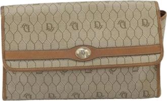 Dior Pre-owned Cross Body Bags, female, Beige, Size: ONE SIZE Pre-owned Vintage honeycomb shoulder bag