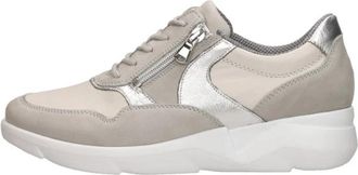 Waldl&auml;ufer K Funky Low Lace Sneakers - Dames - Sneakers - Grijs - 36 1/2 EU - Leer - Schoenen