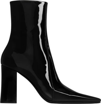 Saint Laurent Heeled Boots, female, Black, Size: 11 US Booties Mid Heel Leather Sole