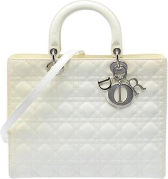 Dior Pre-owned Lady Dior - Dames - Vintage Handtas - Wit - ONE Size - Leer - Vintage
