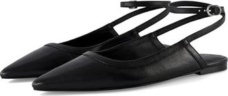 Free People Jules Flat Womens Black Leather Pointed Toe Ankle Strap HTAT940