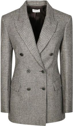 P.A.R.O.S.H. Double-Breasted Houndstooth Jacket With Structured Silhouette