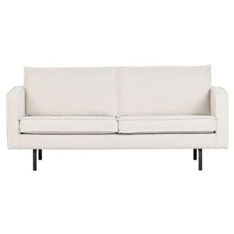 Woood Sof&aacute; de 3 plazas en tejido boucl&eacute; blanco Rodeo