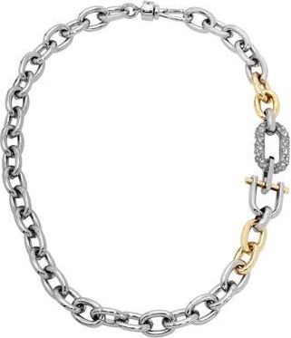 AllSaints Crysal Link Collar Necklace in Rhodium at Nordstrom Rack