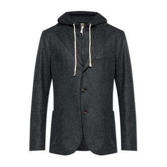 Eleventy Wool blazer with detachable hood