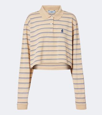 Prada Logo striped cotton piqu&eacute; polo shirt