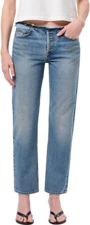 A Gold E Frayed Waist Low Rise Ankle Slim Jeans in Rhythmic at Nordstrom, Size 24