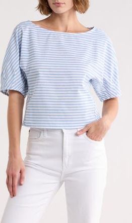 Parker Boat Neck Barrel Sleeve Top in Denim Multi at Nordstrom Rack, Size X-Small