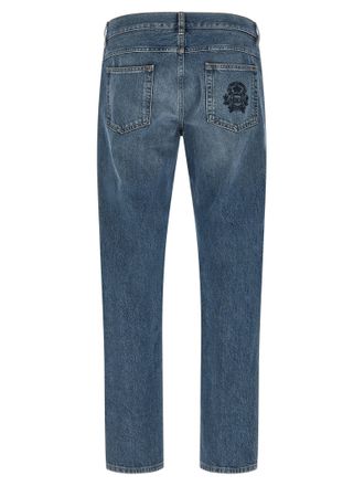 Dolce & Gabbana Heraldic Embroidery Jeans - Blue