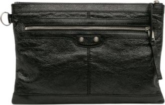 Balenciaga Pre-owned Clutches, female, Black, Size: ONE SIZE Pre-owned Leather Clutch
