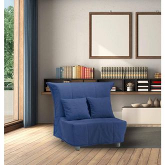 Dmora Sofa Cama Dabargi, Sof&aacute; Individual, 100% Made In Italy, Sill&oacute;n De Sal&oacute;n Con Apertura Trolley, En Tela Acolchada, Con Almohadas Incluidas, Cm 85x90h85,