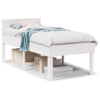Berkfield Home Bed Frame without Mattress White 90x190 cm Single Solid Wood Pine