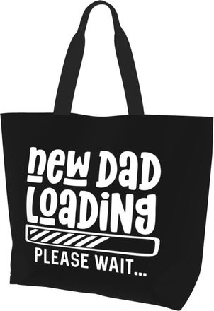 AOOEDM New Dad Loading Ladies Canvas Tote Reusable Shopping Bag