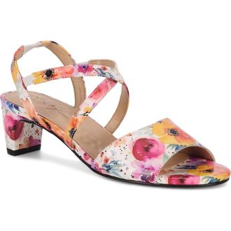 Ros Hommerson Liza Slingback Sandal in Tropical Floral Leather at Nordstrom, Size 10.5