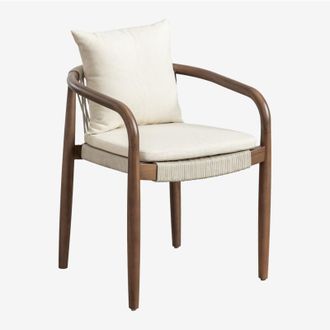 Sklum Sklum - Pack De 4 Sillas De Comedor Con Reposabrazos En Acacia Giulia