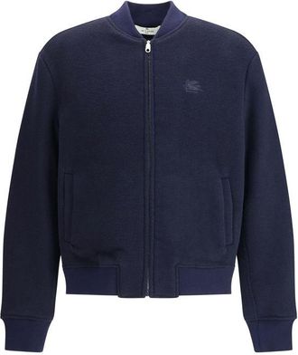 Etro Blue Wool Mens Bomber