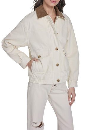 Levi's Laydown Denim Utility Jacket in Ecru/Tan Corduroy at Nordstrom, Size X-Large