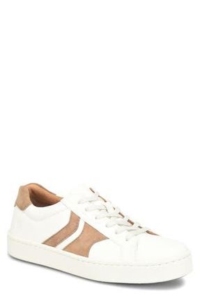 B&oslash;rn Beck Tie Low Top Sneaker in White Leather/Taupe at Nordstrom Rack, Size 11.5