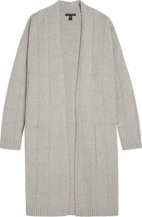 Eileen Fisher Eileen Fisher Checked Cotton and Cashmere-blend Cardigan - Light Grey - L (UK 18-20 / XL)