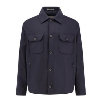 Corneliani Light Jackets, male, Blue, Size: XL Cashmere Jacket