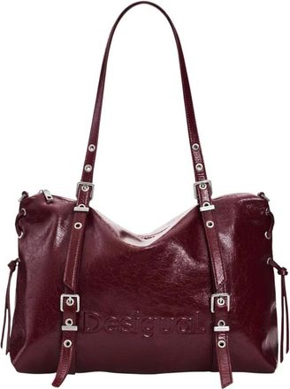 Desigual Bag Half Logo Lanuza Gra - Dames - Schoudertassen - Rood - ONE Size - Tassen