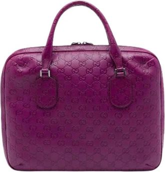 Gucci Pre-owned Business Bag - Dames - Vintage Handtas - Paars - ONE Size - Leer - Vintage