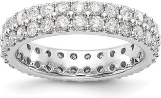 Diamond2Deal 14k White Gold Lab Grown Diamond Eternity Wedding Band Ring 2Ct Clarity- VS Color- D-E