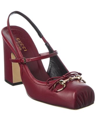 Gucci Horsebit Leather Slingback Pump