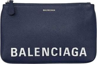 Balenciaga Pre-owned Vintage Clutch - unisex - Vintage Clutch - Blauw - ONE Size - Leer - Vintage