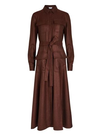 Gabriela Hearst Meyer belted midi shirt dress - Brown