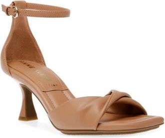 Anne Klein Jessie Ankle Strap Sandal in Tan Smooth at Nordstrom, Size 9.5